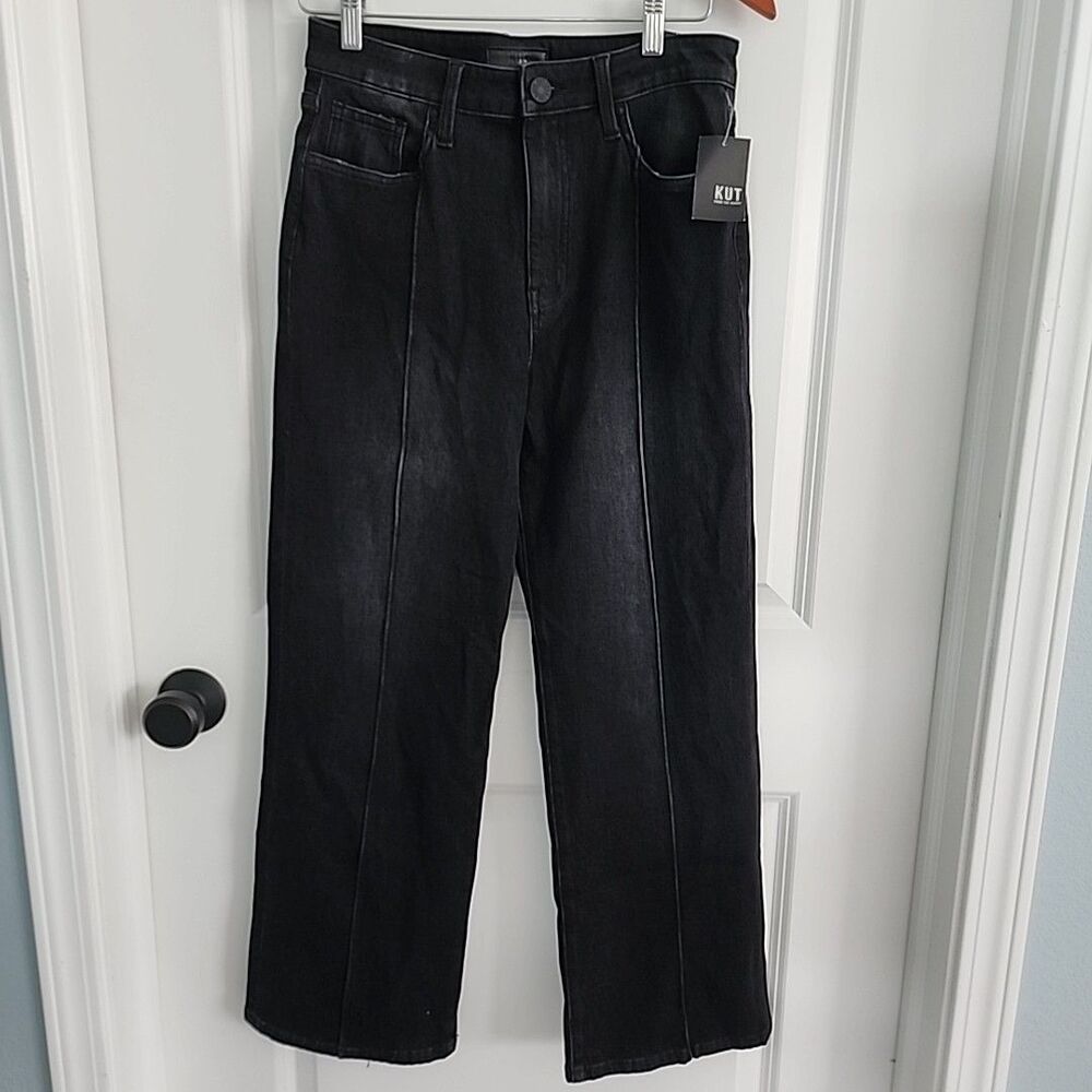 Kut from Kloth Charlotte Jeans Womens Size 4 Black Denim High Rise Flare Leg